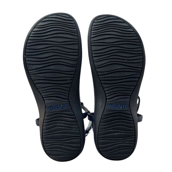 Vionic Rest MIAMI Blue Thong Slingback Sandal Metallic Detail Size 6 Orthaheel - Picture 4 of 7